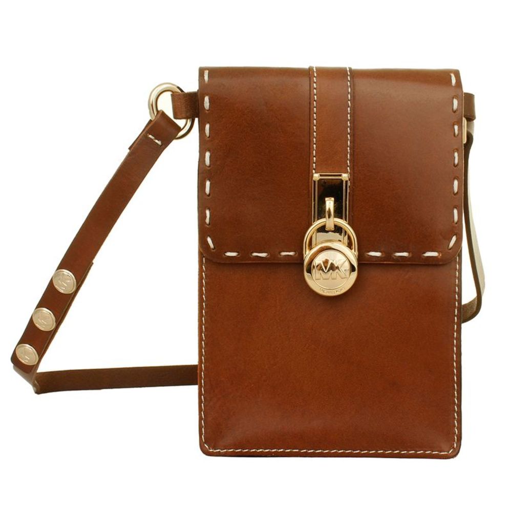 Michael Kors Ladies 552527 Hamilton Lock Leather Belt Bag LCR Brown Gold